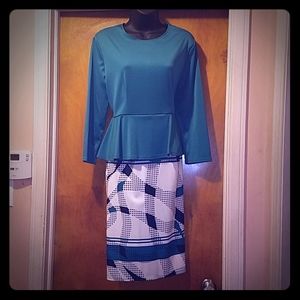 Woman's peplum-skirt style business dress